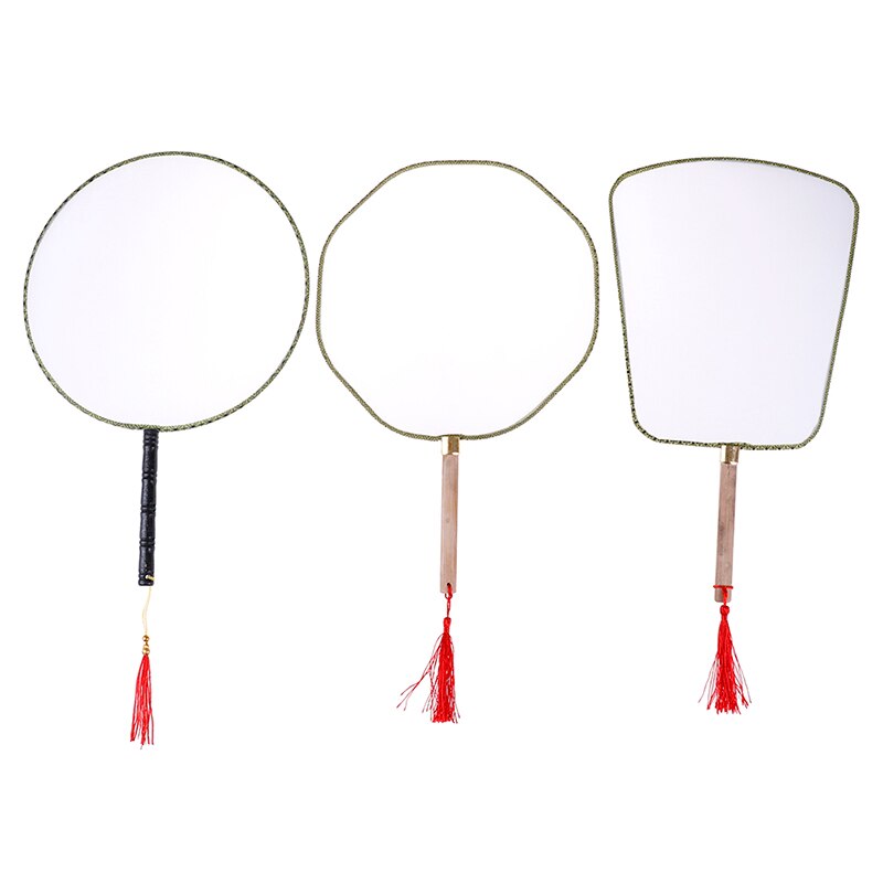 Blank Children's Drawing Fan Children's DIY Handmade Painting Palace Fan Round Fan Kindergarten Puzzle Art Painting Materials