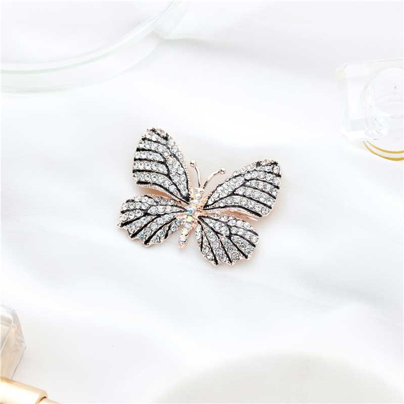 Luxury wedding animal rhinestone brooch oil butterfly insect clothing accessories brooches Woman: Gold