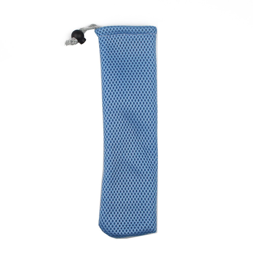 Reusable Stainless Steel Straws with Aluminum Keychain Case Cleaning Brush Collapsible Telescopic Portable Drinking Straws: Blue