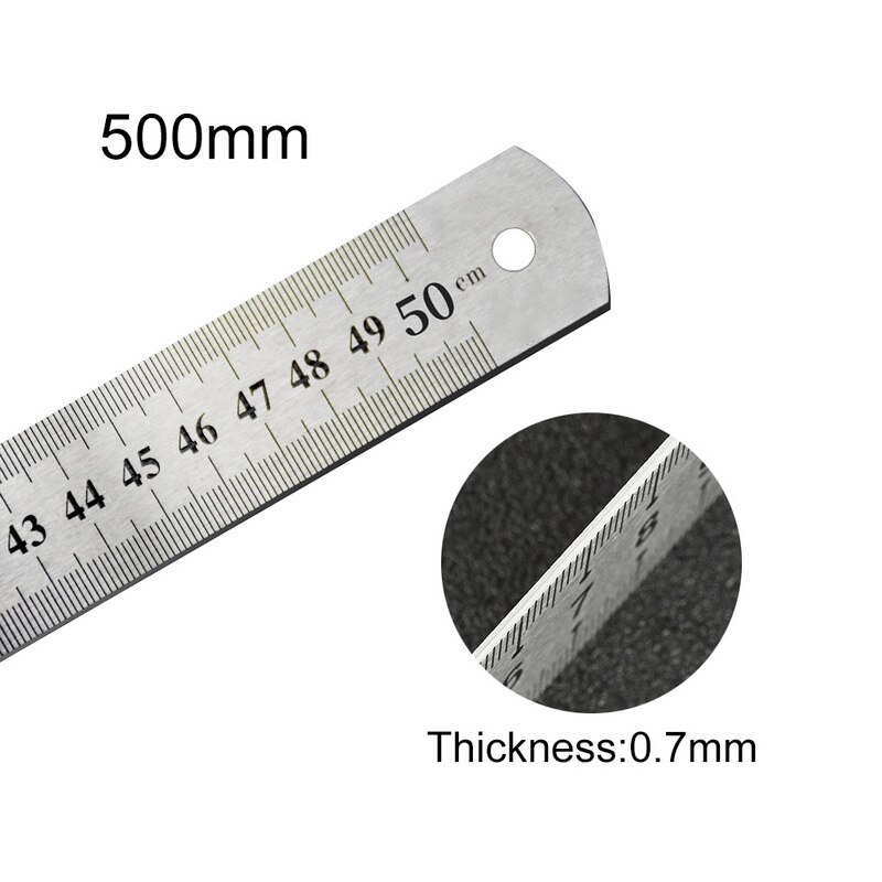 Students Stainless Steel Ruler Metal For Drawing School Learn Drawing Ruler Cutting Ruler: 500x0.7