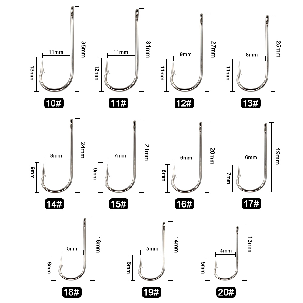 FTK 10#-20# 100Pcs/Box Bent Sea Round Hook 2335 Nickel Big Ringed Hooks From Norway For Jigging Carp Fishhook Fishing Tackle