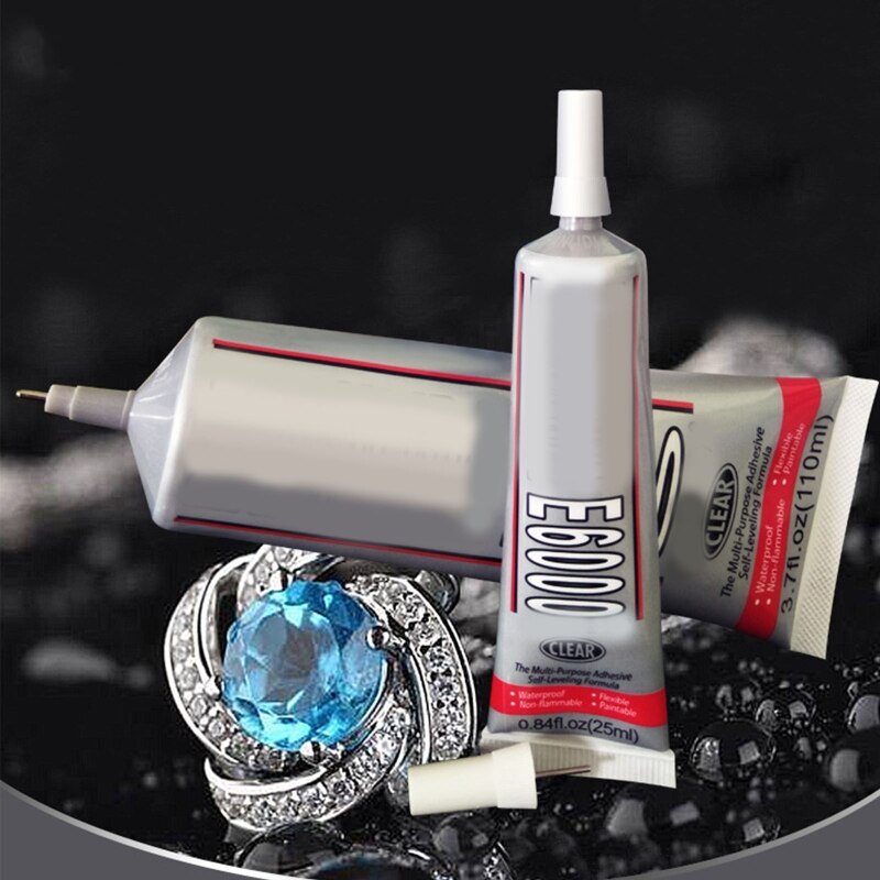 Pegamento adhesivo fuerte E6000, 15/25/50/110ml, para pintura de diamantes de imitación, Metal, tela, cristal, epoxi, herramienta de joyería