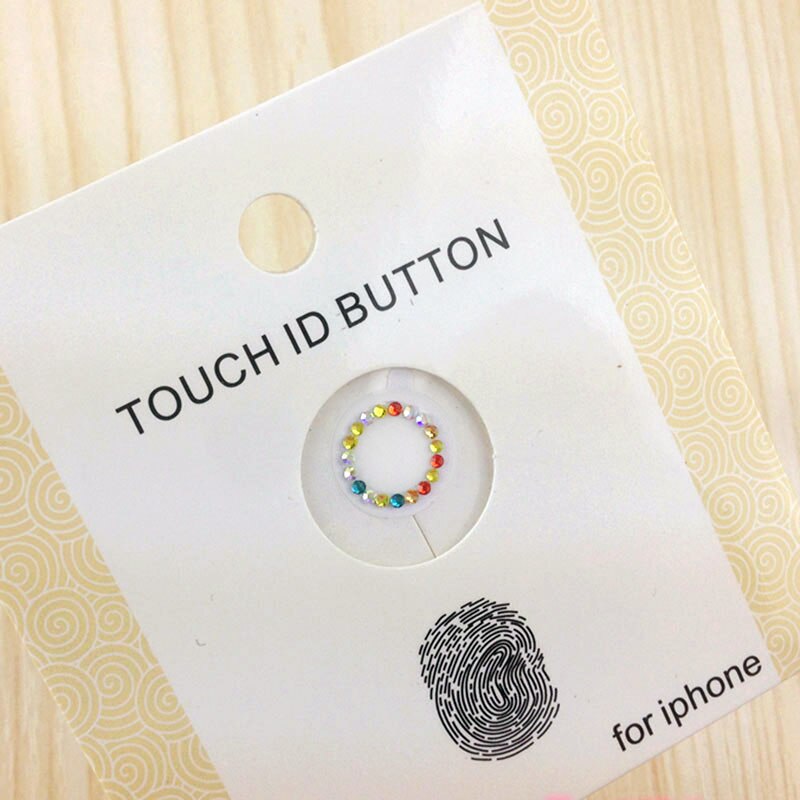 Niebieski lśniący Bling kryształ górski diament przycisk domu naklejki obejmuje film dla iPhone 7 8 plus 6 6s 5s SE dla iPad wsparcie dotykać ID