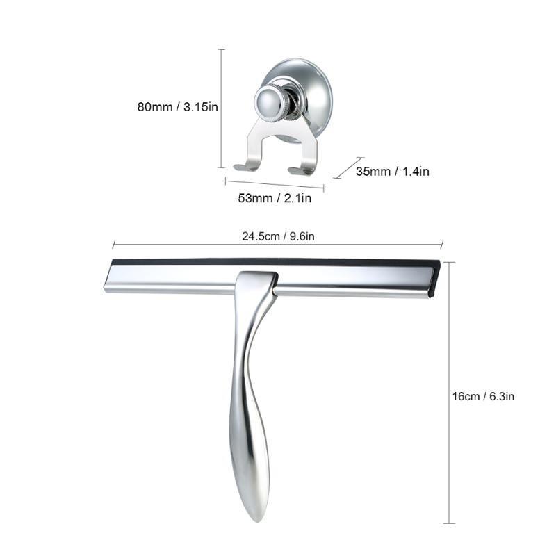 Stainless Steel Household Kitchen Window Cleaning Tool Window Glass Wiper With Hook Glass Cleaning Tools