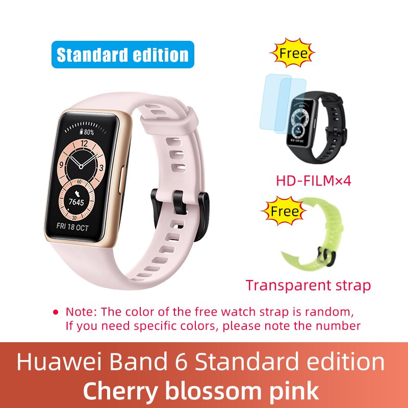 Huawei Armbinde 6 Clever Sport Uhr NFC /Profi Auflage Waterpro Von Herz Bewertung Blut Sauerstoff Überwachung Für Männer Und frauen: Rosa 2