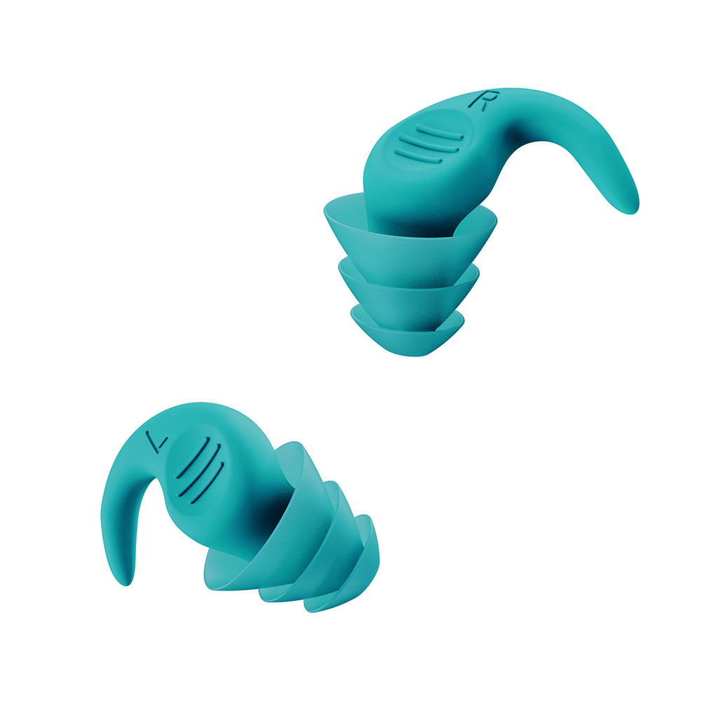 1 Paar Ohrstöpsel zum Schwimmen, Ergonomie, wiederverwendbar, Wassersport, Meer, Schwimmbad, Zubehör, wasserdicht, weiche Ohrstöpsel, Geräuschreduzierung: Blau