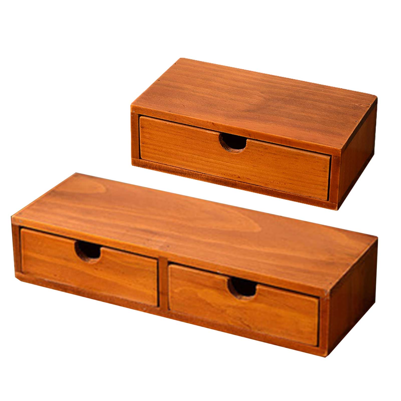 Retro Desktop Wall Storage Office Debris Multi-layer Finishing Wooden Jewelry Storage Cabinet Storage Boxes