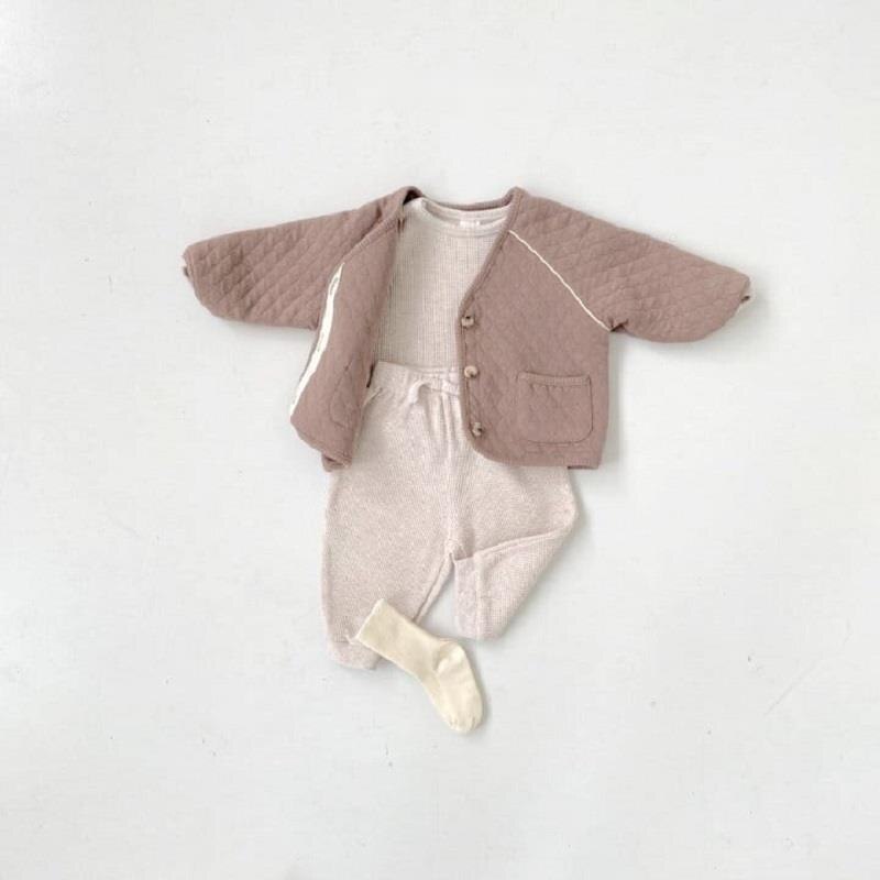 Herfst Kinderkleding Koreaanse Ruit Knoppen Pocket Jas Leuke Jongens Meisjes Baby Kleding Jas Kinderen Katoenen Jas