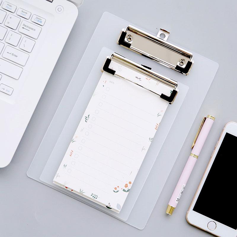 size board PP Writing plate hard board white pink blue backing board plate A4 Transparent Plastic File Folder