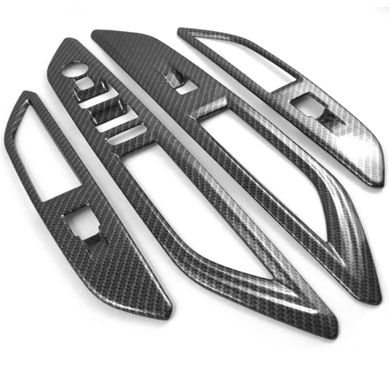 for Peugeot 3008 GT Carbon Fiber Window Lift Switch Button Cover Trims Door Armrest Panel Frame