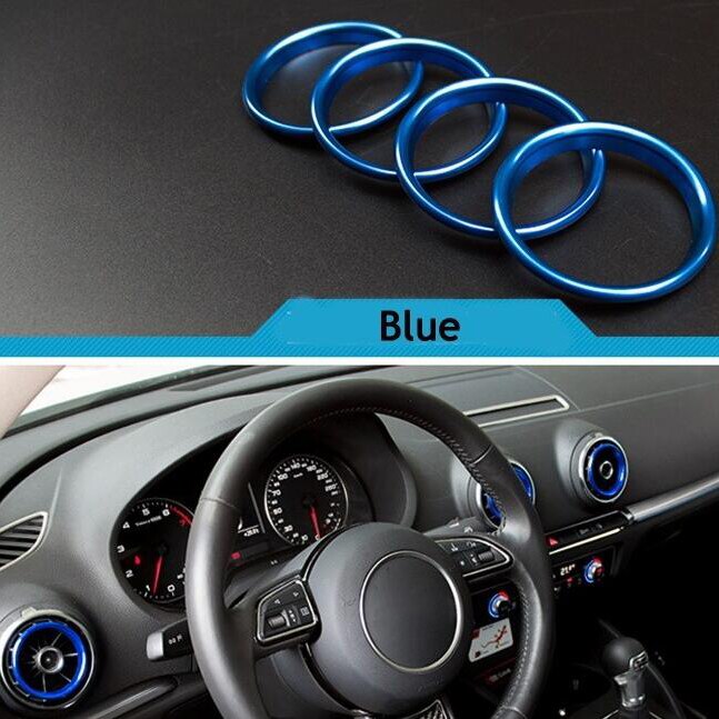 1 Set Van 4 Auto Air Outlet Cover Sticker Decoratieve Ringen, airconditioning Luchtuitlaat Decoratieve Ringen Geschikt Voor A3 S3 2