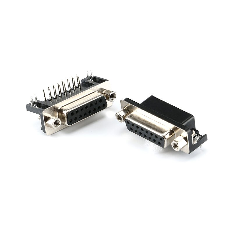 Connecteur DR9 DR15 DR25 trou/broche femelle/mâle à angle droit soudé d-sub RS232 adaptateur de port série DB9 9/15/25 broches: DR15  Female
