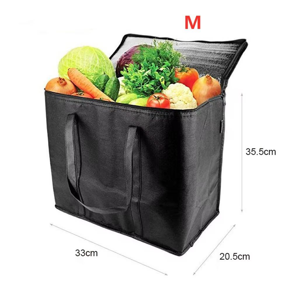 Sacs d'épicerie isolés de grande capacité, sac isotherme souple pliable et réutilisable, léger, sac de de nourriture à emporter et froid: Gris foncé