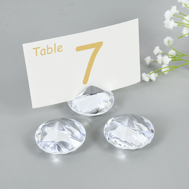 5Pcs Crystal Diamond Kaarthouder Tafel Nummer Houder Stand Naam Zitplaatsen Labels Placecard Clips Foto Foto Kaarten Display Stand