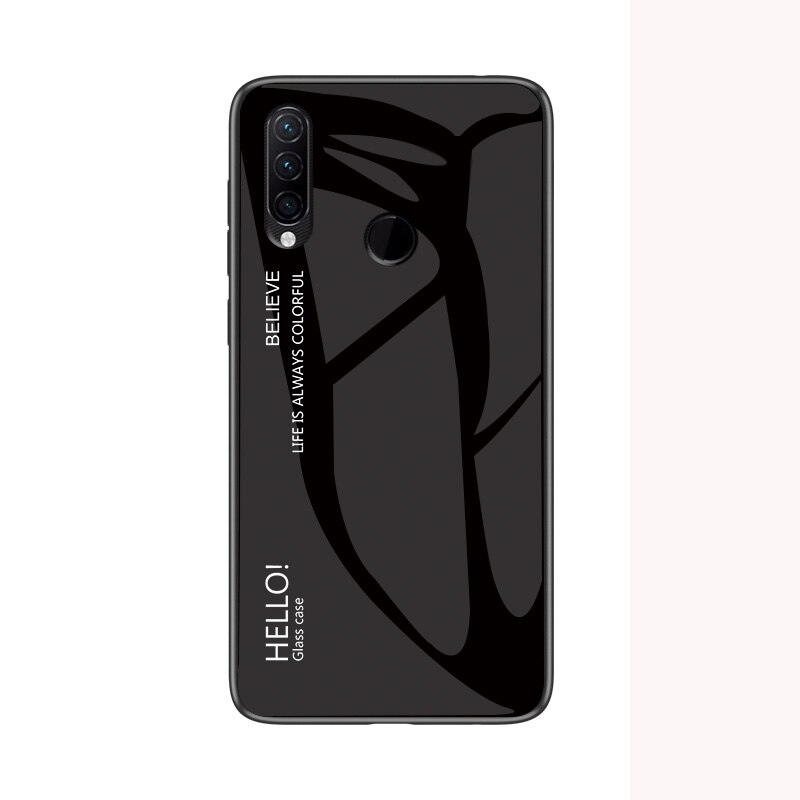 Funda de vidrio templado gradiente a prueba de arañazos para Lenovo Z5S Z6 Lite Z6 Pro silicona suave Parachoques en la carcasa para Lenovo z5 S: for Lenovo Z5S / Black