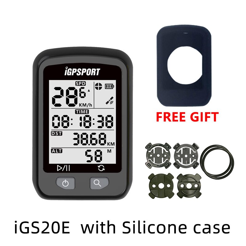 IGPSPORT-ordenador para bicicleta iGS20E, GPS, velocímetro, Compatible con STRAVA, Garmin, 130, 200, 520, 820, Bryton, 1030, 310, 330, iGS50E, iGS618