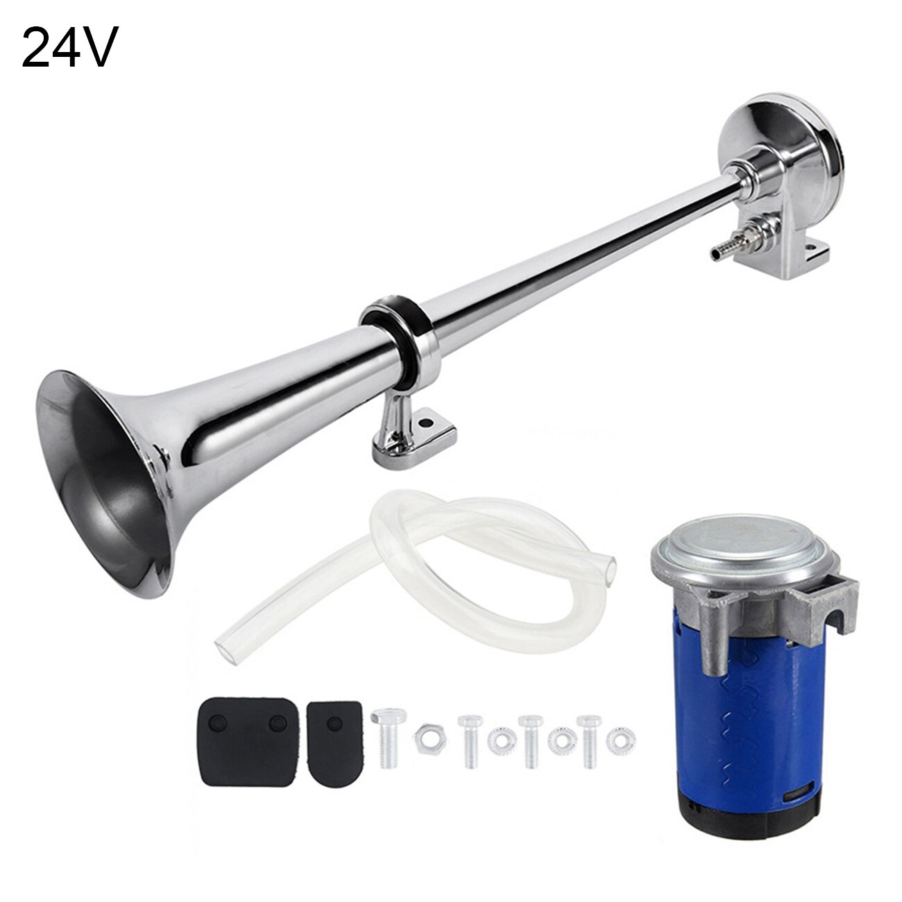 450Mm Universele 17 Inch 150DB Auto Luchthoorn Elektrische Air Control 12V /24V Gelden Truck auto Motor Boot: 12v Blue