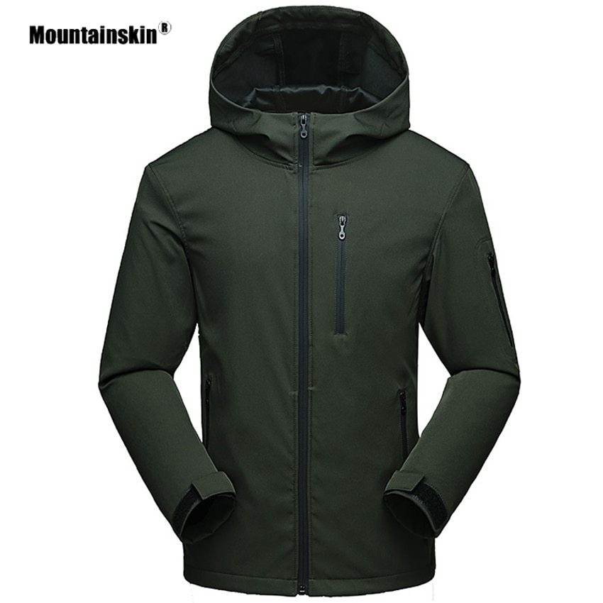 Mountainskin Spring Men's Hiking Softshell Jackets Outdoor Sports Camping Trekking Climbing Windproof Male Hooded Coats VA423