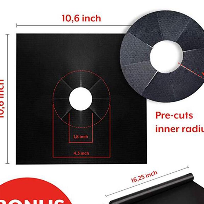 10/8/4 Stuks Universele Olie-Proof Oven Liners Gas Kookplaat Protector Teflon Vellen Kachel Bescherming Mat makkelijk Schoon Brander Cleaning Pad