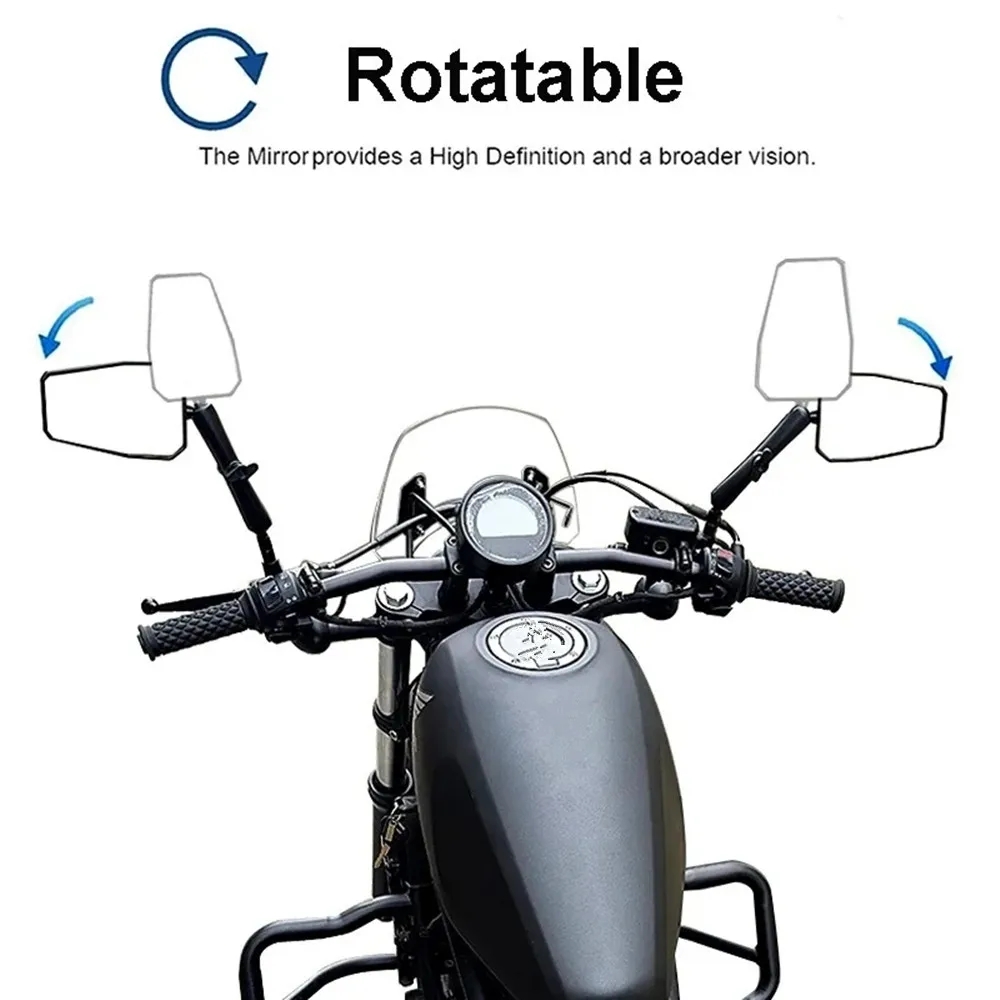 Motorradspiegel, faltbar, Rückspiegel, verstellbar, für Motorrad, Straße, Schmutz, Elektrofahrrad, E-Fahrrad, Rolle