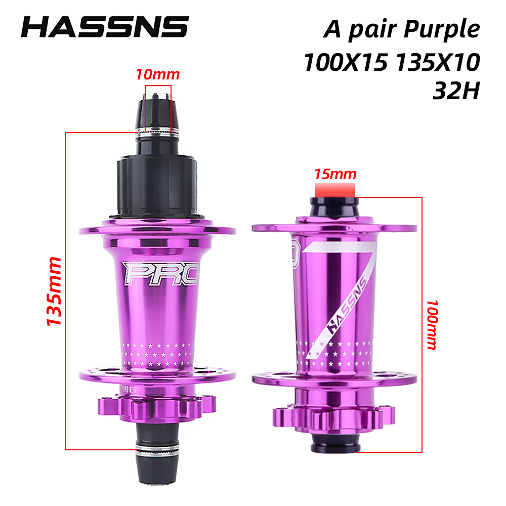 HASSNS Bujes de moto de cross 32 agujeros 135X10 100X15 Estructura HG de marcha única compatible con 8/9/10/11 velocidades: Rojo
