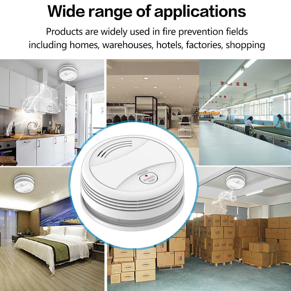 WiFi Smoke Alarm Fire Protection Smoke Detector Smoke house Combination Fire Alarm Home Security System Fire
