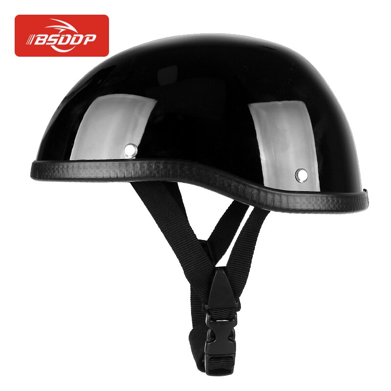 Casco RETRO para motocicleta, protector de cara abierta para Scooter, Motocross, Kask: Negro