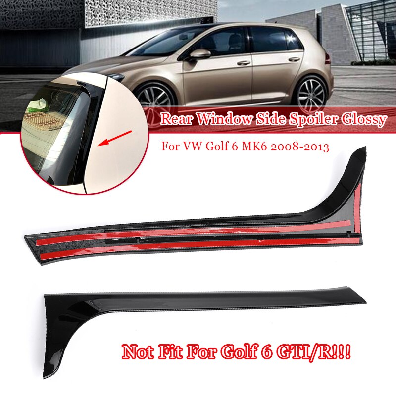 2PCS Spoilers Gloss Black Car Rear Window Side Spoiler Tail Spoiler For ...