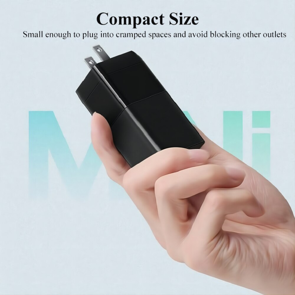 VATID 65W GaN Ladegerät USB Ladegerät Desktop USB Ladestation mit 2 USB C Ports 1 USB EINE Port für iPhone 12 Laptop MacBook