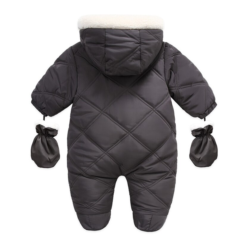 2021 nova moda menina snowsuit menino outwear 0-24m roupas de bebê com luvas de inverno do bebê recém-nascido macacão infantil