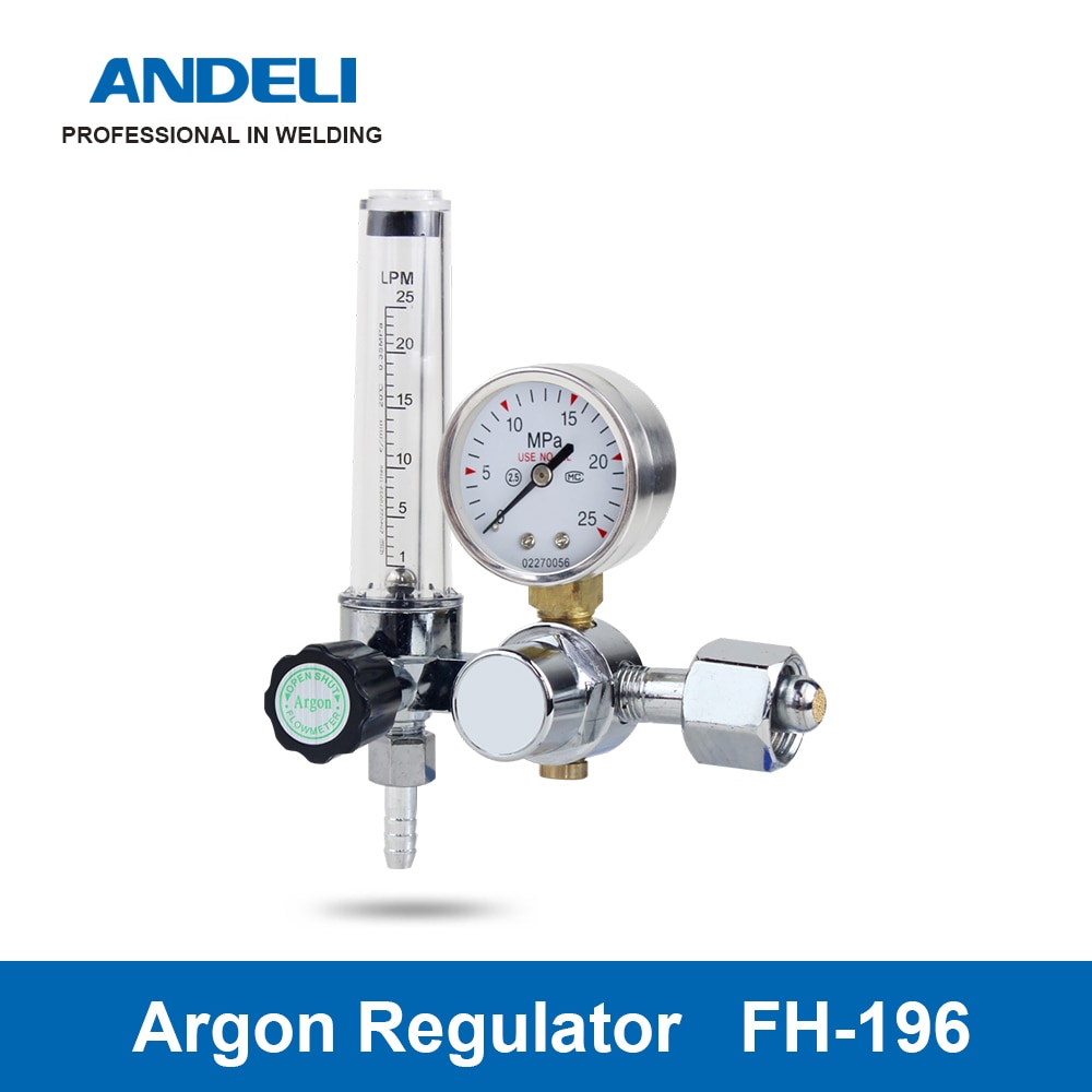 Andeli Lassen Gas Meter FH-196 Argon Druk Flow Regulator Voor Tig Lasapparaat Argon Reduceerventiel