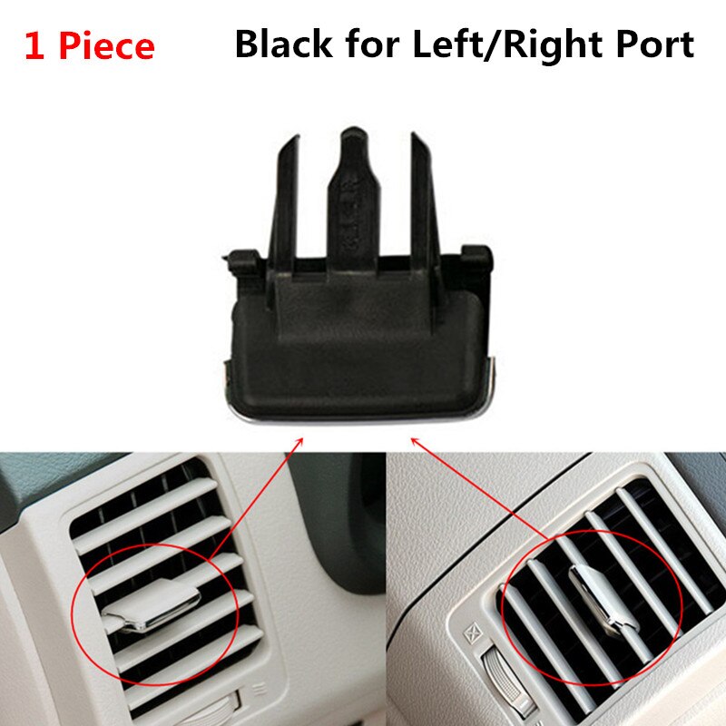 Klimaanlegg ventilasjonspute for toyota corolla 2007 vindgitter justering plektrum knott uttak kort klips reparasjon: Svart sideport