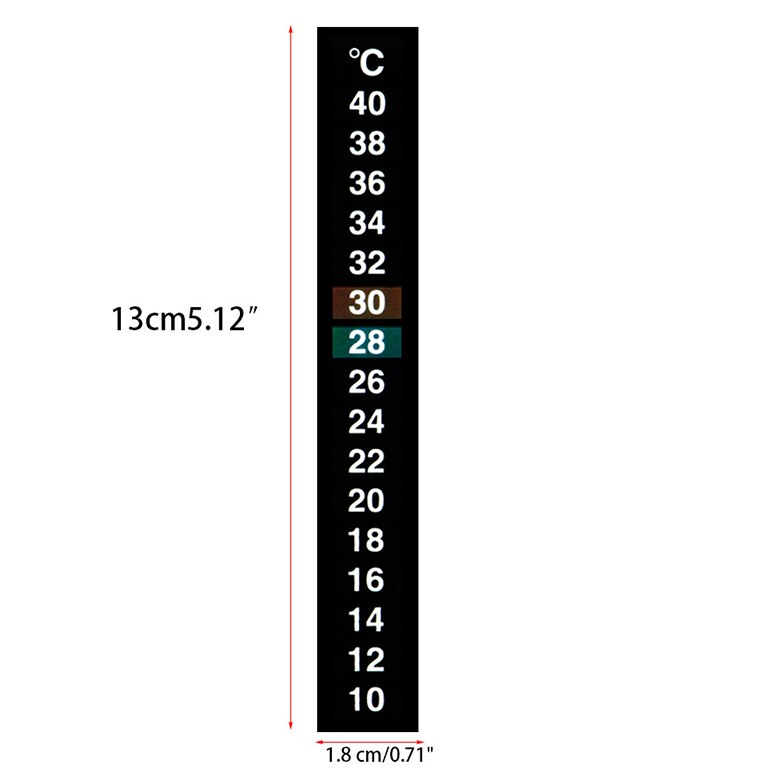 Autocollant de température d'aquarium LCD collé sur le ruban thermomètre plat sur la fenêtre en verre des outils de température du réservoir de poissons