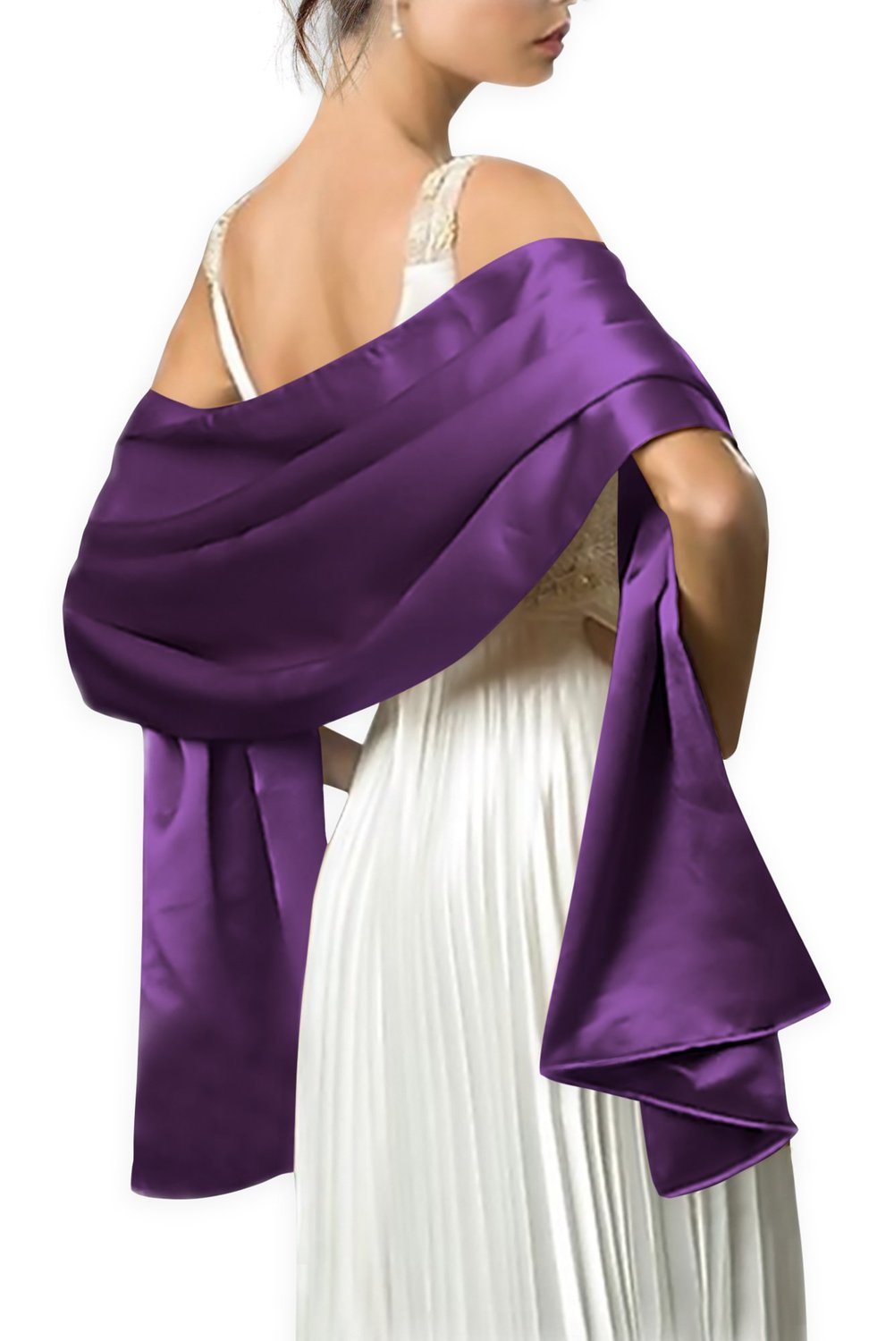 Satynowy wieczór weselny formalny Prom Cocktail Wrap Cape szalik ślubny szal 150CM długość 50CM szerokość.