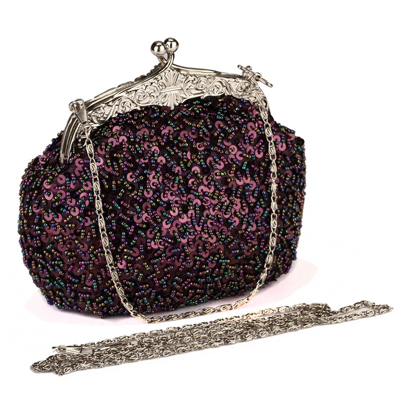 Solid Beading Hobos Bag Shiny Sequined Woman Evening Bag Luxurious Clutch Handbag Wallet Retro Old Shanghai Style with Cheongsam