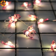 2m mini-led-lampor flamingo/enhörning/ananas ljus för sommaren hawaian fest stjärnljus girland bröllopsfest dekoration tillbehör