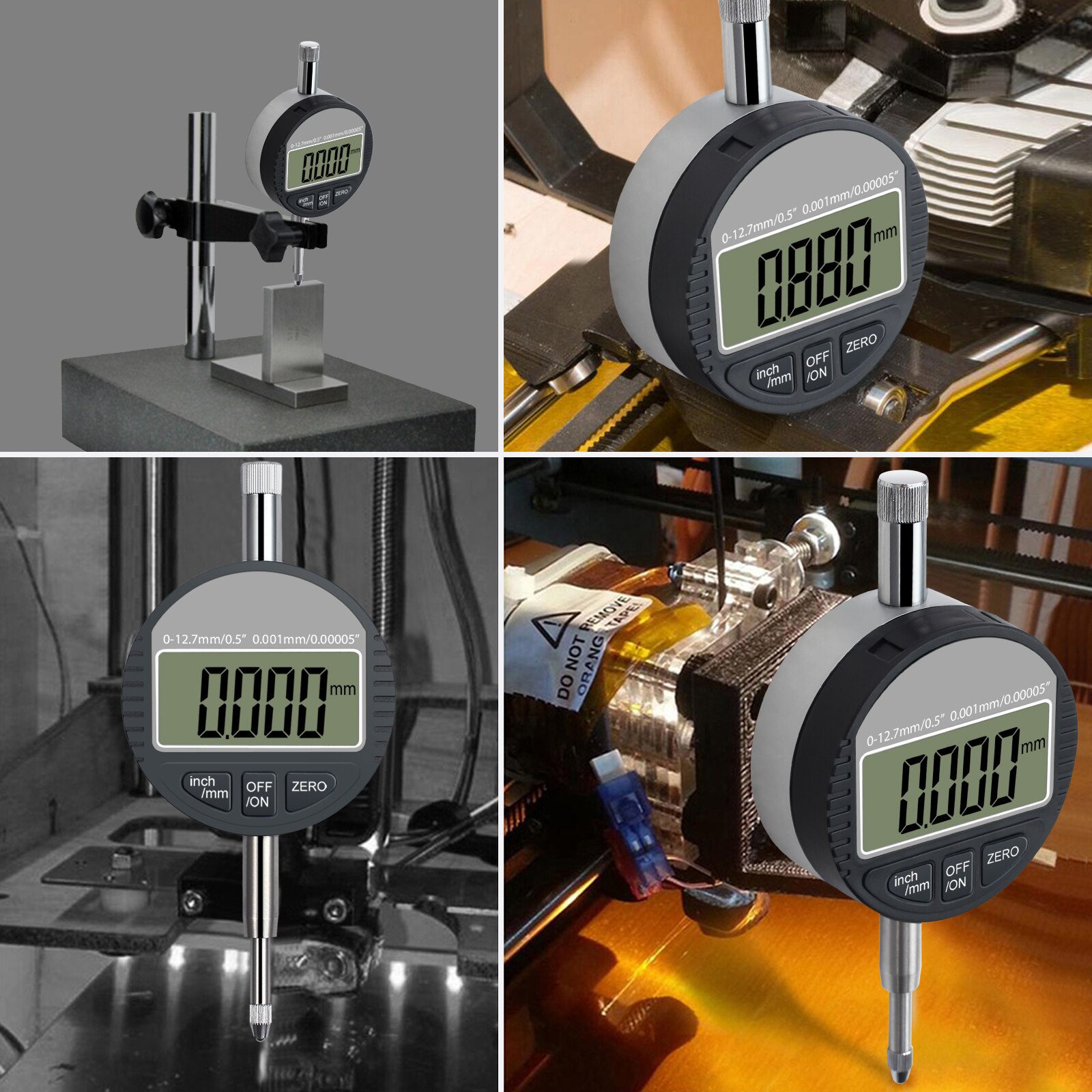 TANiCE DTI Digital Dial Indicator 0.001/0.00005'' Dial Test Indicators Digital Probe Indicator Dial Test Gauge Range 0-12.7mm