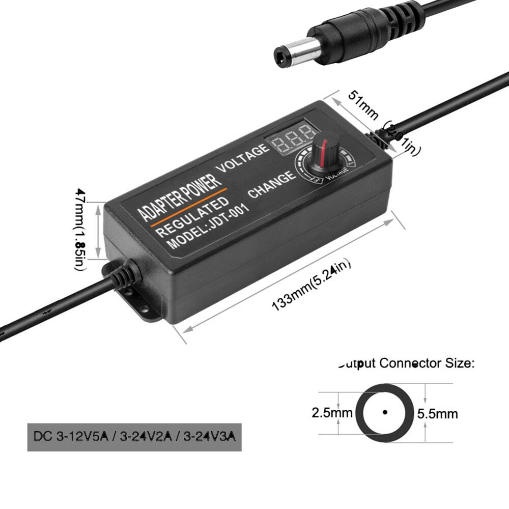 Universal adapter Adjustable AC to DC 3V-12V 3V-24V 9V-24V with display screen US EU voltage Regulated power supply adatper