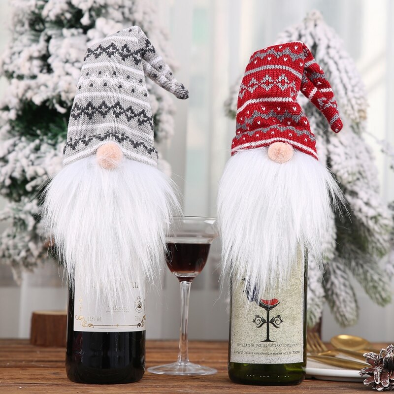 Bos oude man fles deksel kerst familie feest accessoires tafeldecoratie decoratieve wijnfles deksel