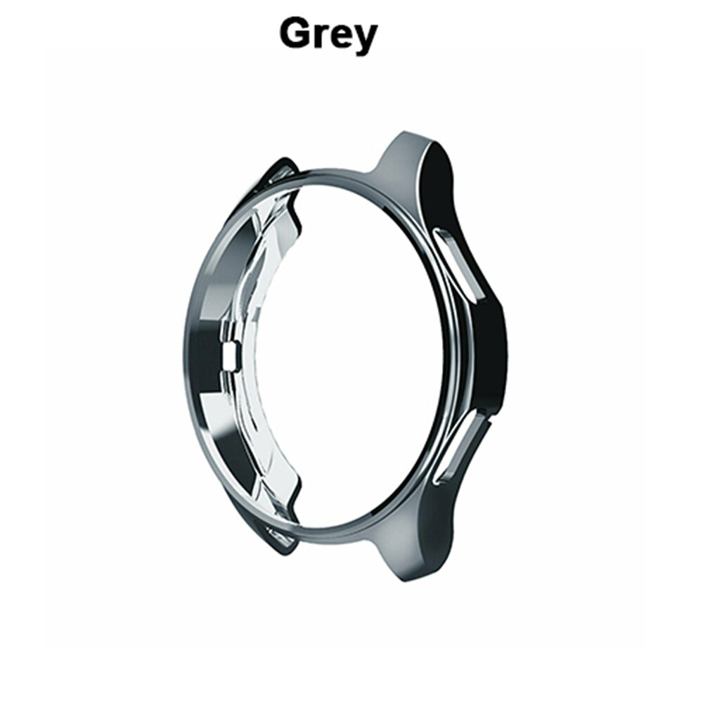 1 stk galvaniseret urkasse til samsung gear  s3 s4 galaxy ur 46mm 42mm blød tpu all-around beskyttende urkasse med kofangerramme: Grå / 46mm