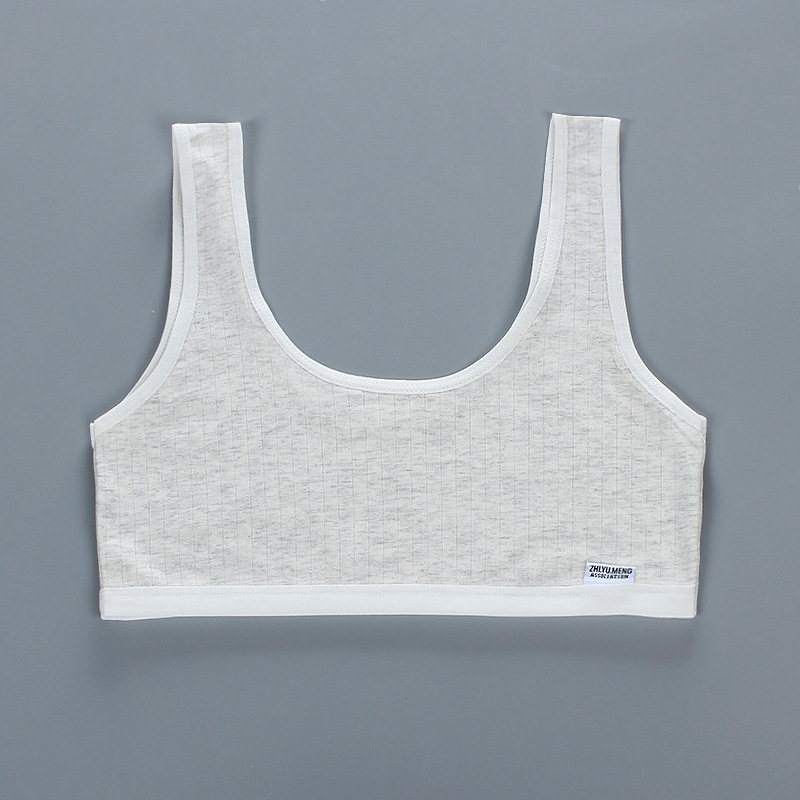 Meisje Beha Tiener Crop Top Ondergoed Vest Racerback Puberteit Sport Training Bras Brief Streetwear Tube Top Jaar 8-14Y 13: GRAY