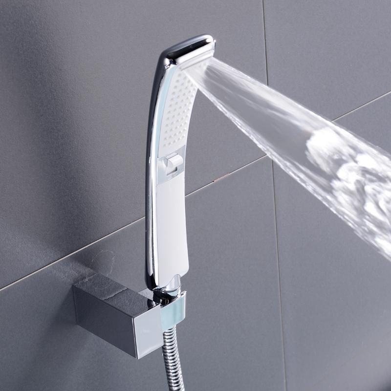 Waterfall 2 Function Hand Held Shower Head High Pressure Rain Shower Sprayer Water Saving Chrome Shower Set Bathroom