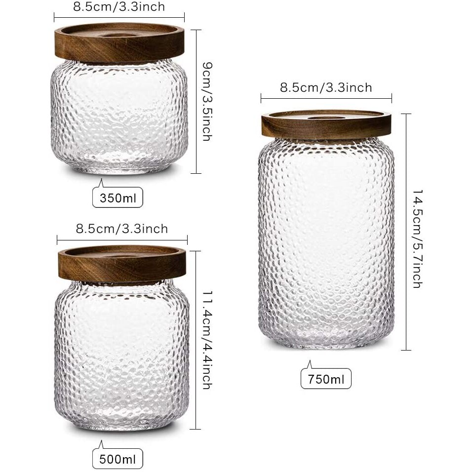 Glass Jar Containers Glass Jar with Wooden Lid Co... Grandado