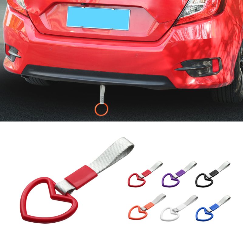 Biltillbehör tsurikawa hjärta form ring jdm tåg buss handtag hand charm rem drift drift pvc plast 6 färg
