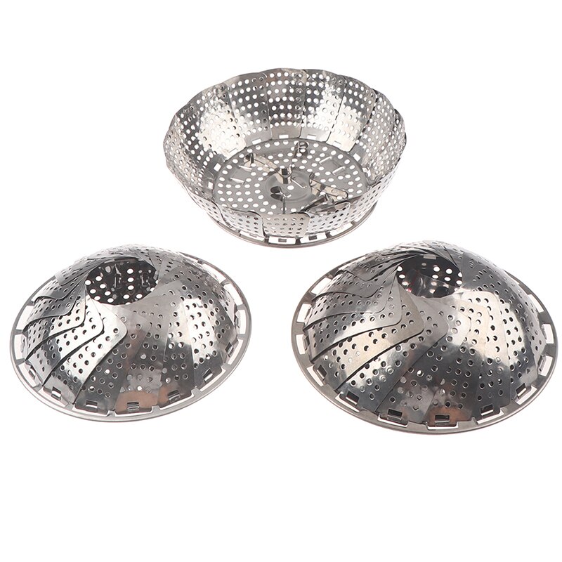 Cesta de vapor para comida al vapor, máquina para cocinar verduras, vaporera extensible, herramienta de cocina de acero inoxidable