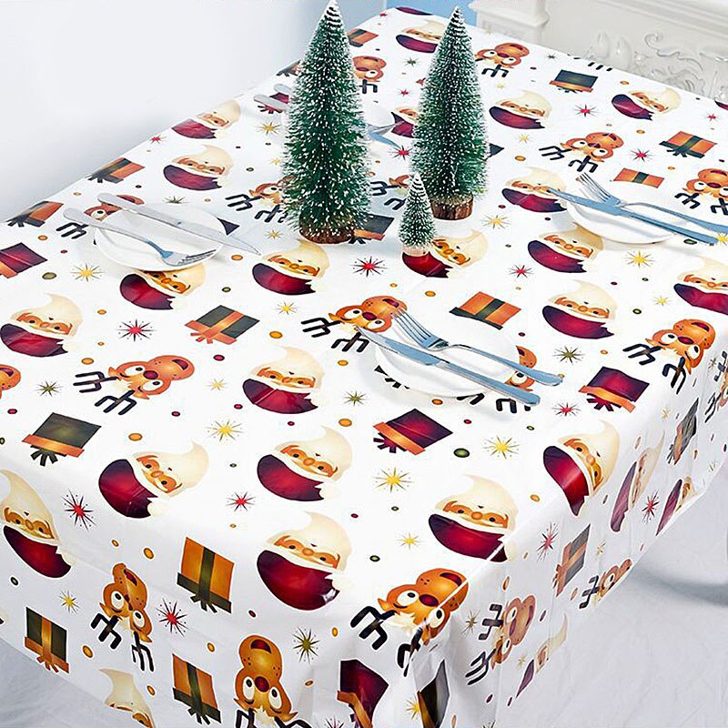1pc 108 x 179cm jul pvc bordsduk jul dekorationer tryckt bordsduk bord täcka hem jul fest middag dekoration: B03