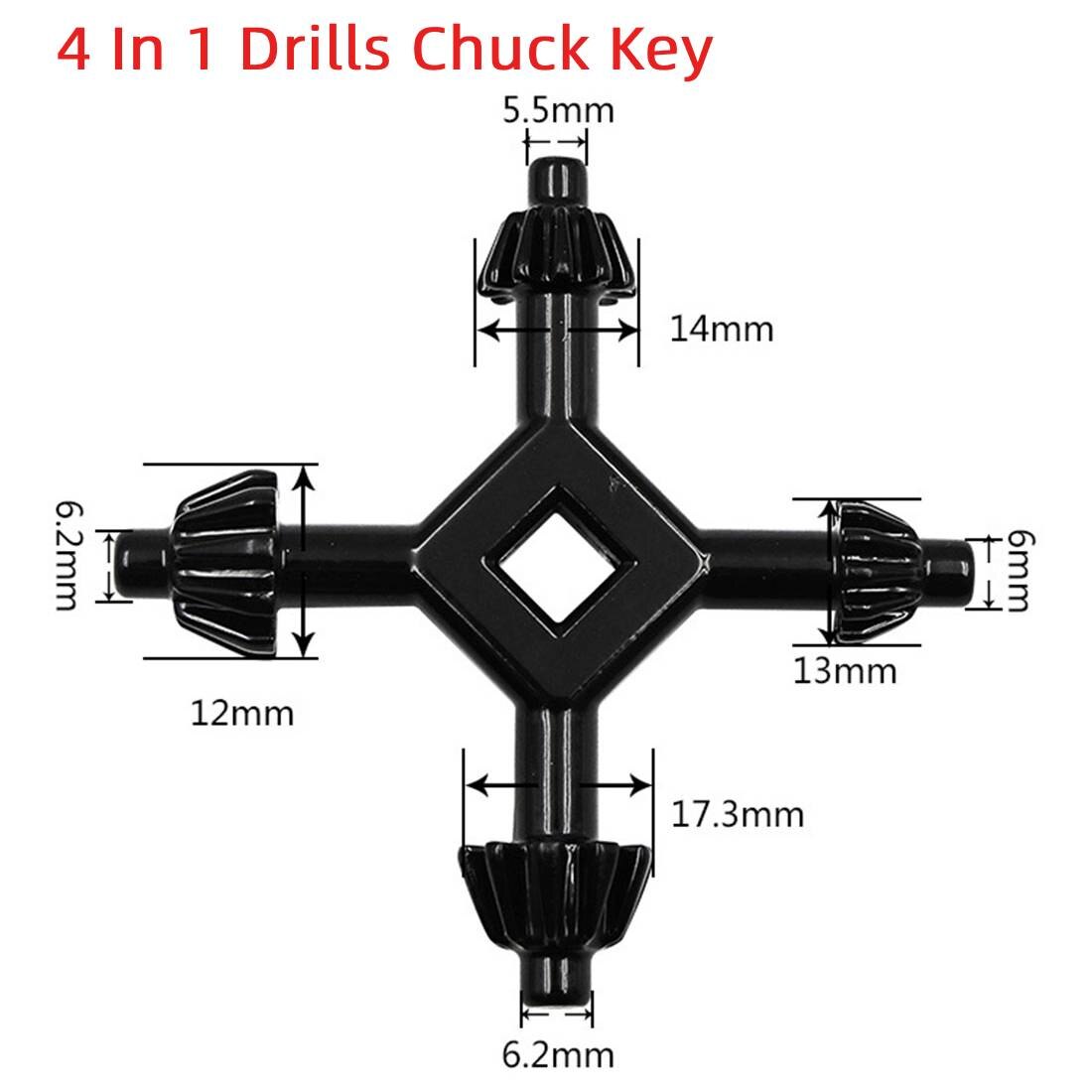 4 in 1 Multi-funktion Universal- Futter Schlüssel Bohrer Bohren Halfter Schlüssel Ratchet Sockel Ring Kombination Griff Stern Schlüssel: Ursprünglich Titel