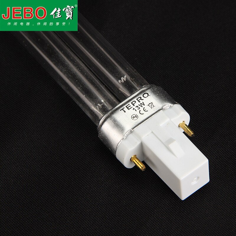 JEBO UV Sterilizer Water Filter Light Tube 2-pin G23 Base Linear Twin Tube UV-C Germicidal Ultraviolet Light Bulb Replacement