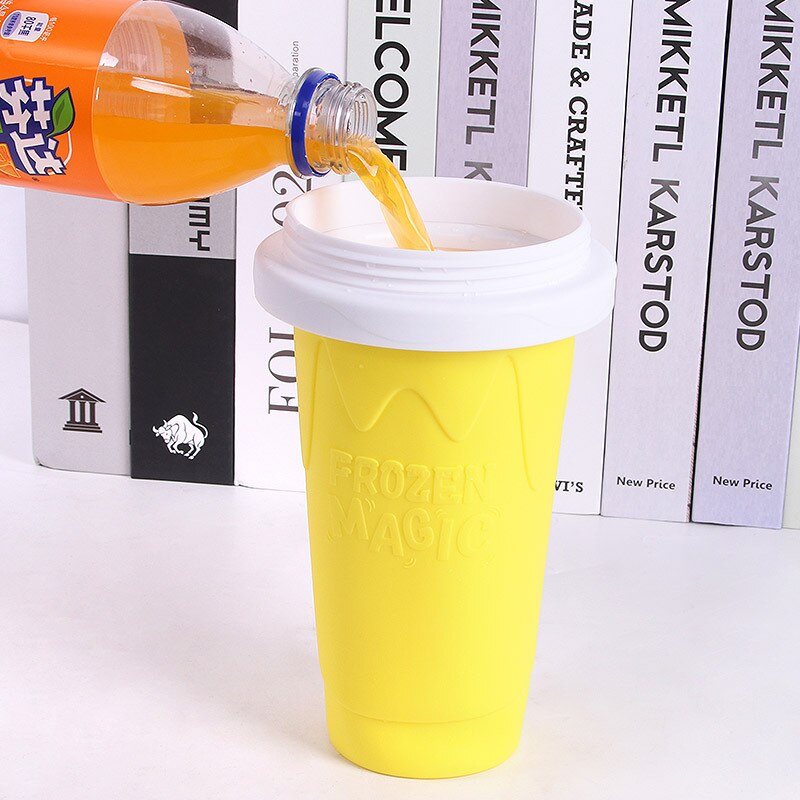 Quick-Frozen Smoothies Ice Cream Maker Cup DIY Squeeze Slushy Fruit Juice Milkshake Fast Cooling Silicone Bottle with Straw