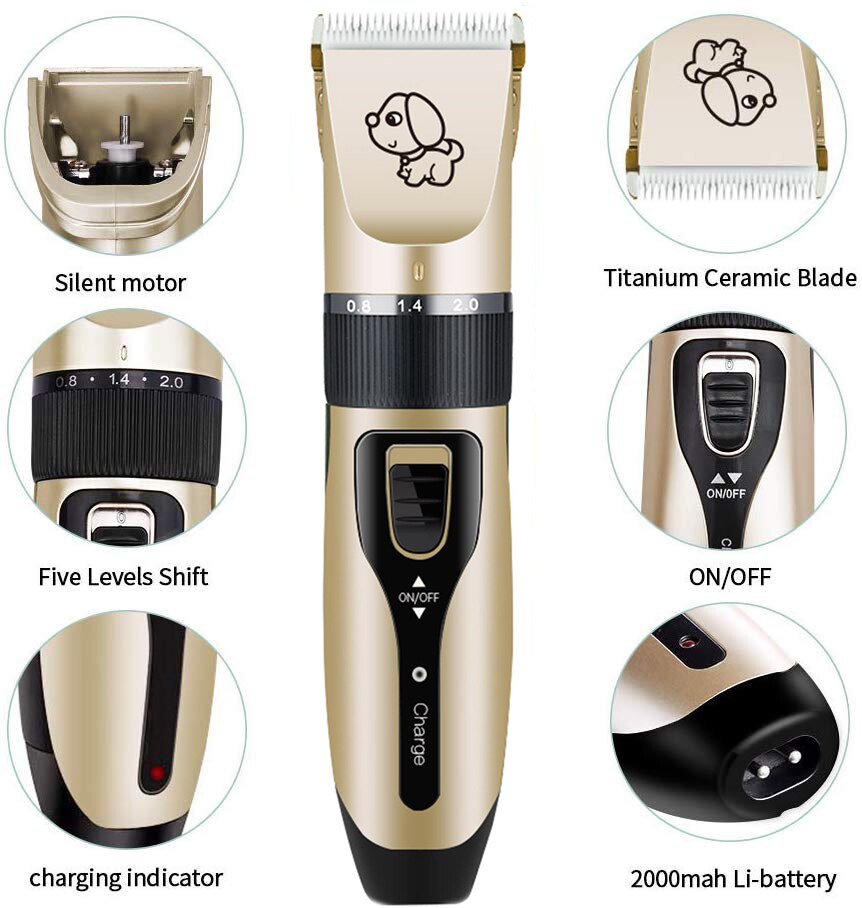 Elektrische Hond Haar Trimmer Usb Opladen Huisdier Tondeuse Oplaadbare Low-Noise Kat Hair Remover Grooming Haar Snijder Machine